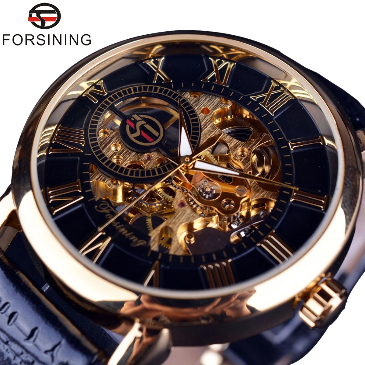 Luxury Watch Brands Logo - Forsining 3d Logo Design Hollow Engraving