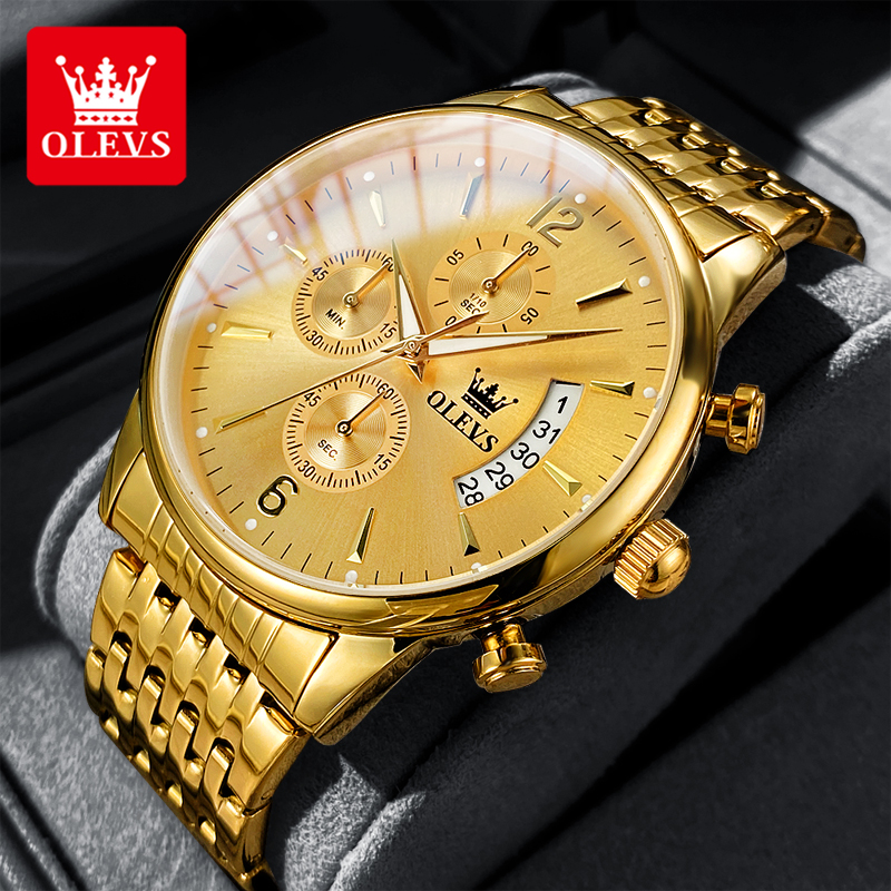 Luxury Watch With Bracelet - OLEVS luxury brand men's watches Chronograph