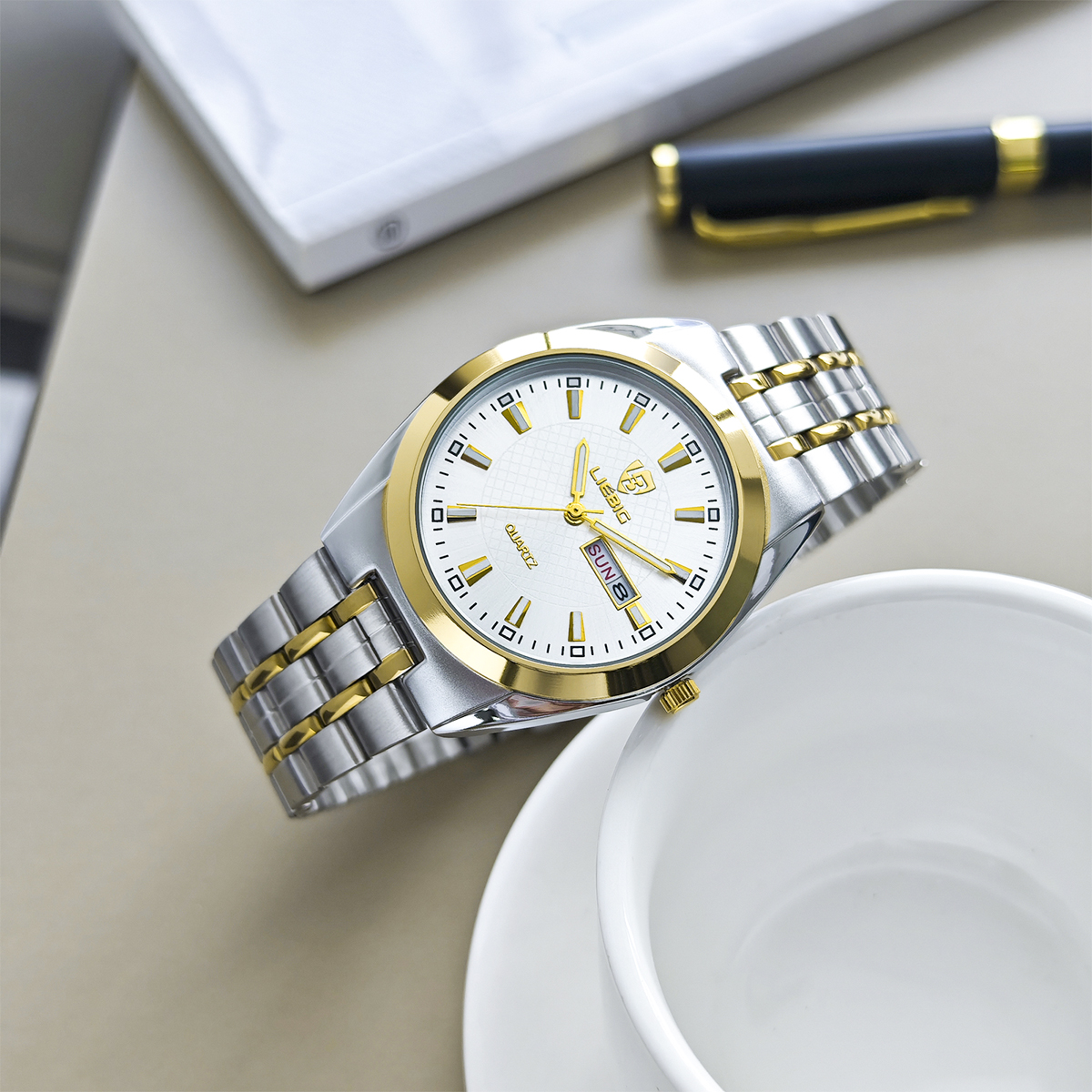 Luxury Watch List - LIEBIG Luxury Stainless Steel Golden Men