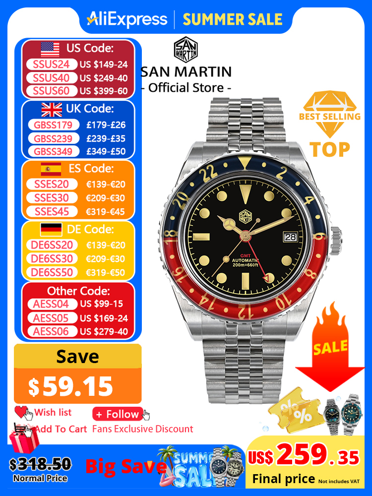Luxury Watch La - San Martin NH34 40mm GMT Luxury