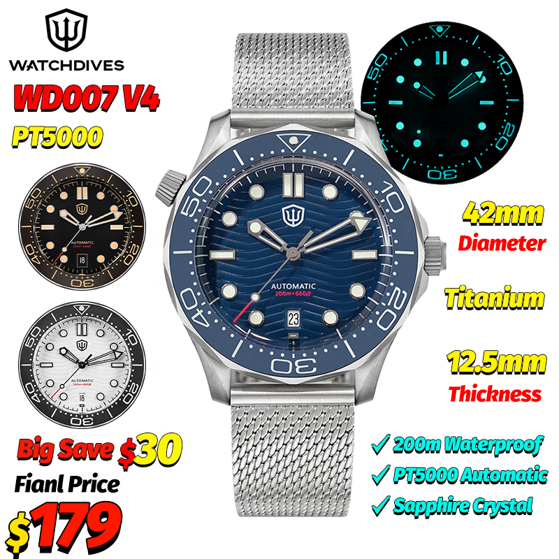Luxury Watch Case - Watchdives WD007 V4 Automatic Dive Watch