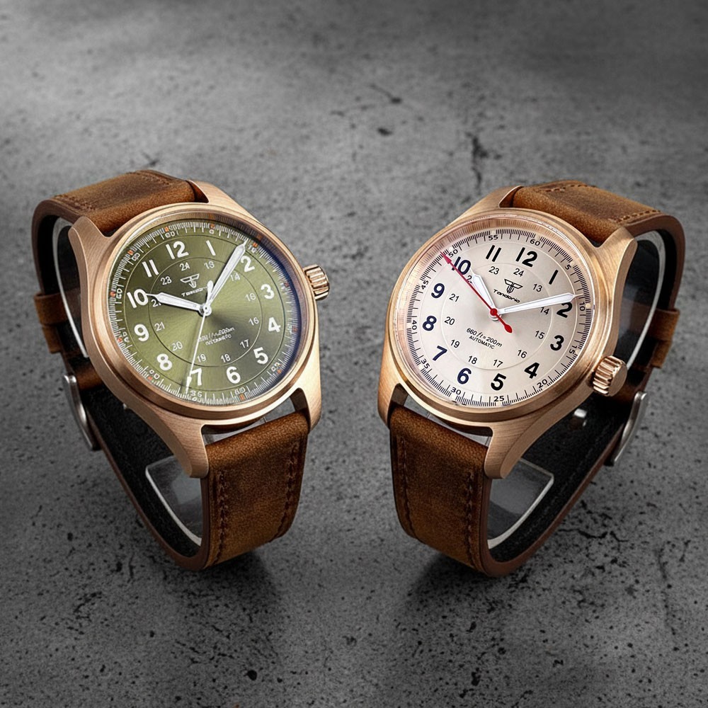 Bronze Case Watch - Solid Bronze Case 39MM Tandorio White