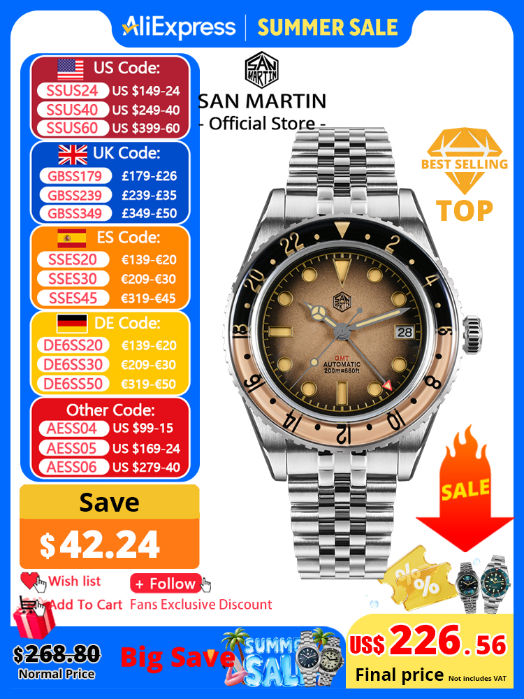 Luxury Watch La - San Martin 2025 Men's Watches Retro