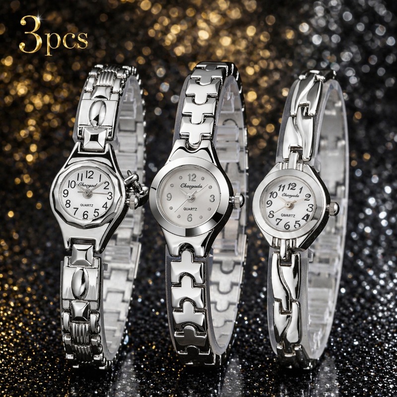 3 Pieces Fashion Women Watches - مراجعة Luxury Watch With Arabic Numerals وسعره