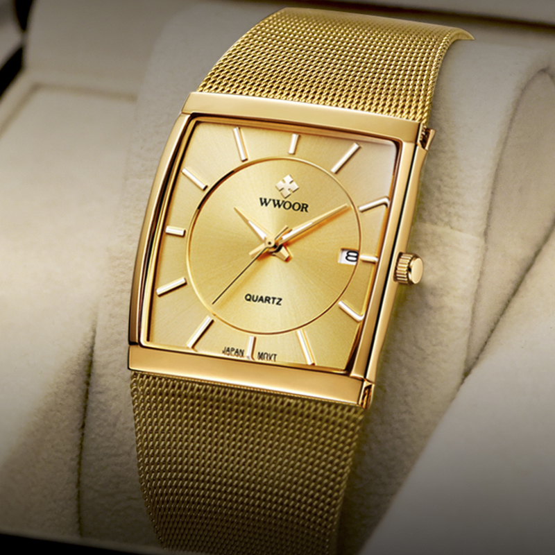Wwoor Brand Luxury Gold Men Sq - مراجعة Luxury Watch Japan Brand وسعره