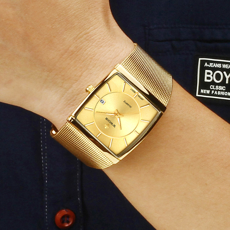 Wwoor Brand Luxury Gold Men Sq - مراجعة Luxury Watch Japan Brand وسعره