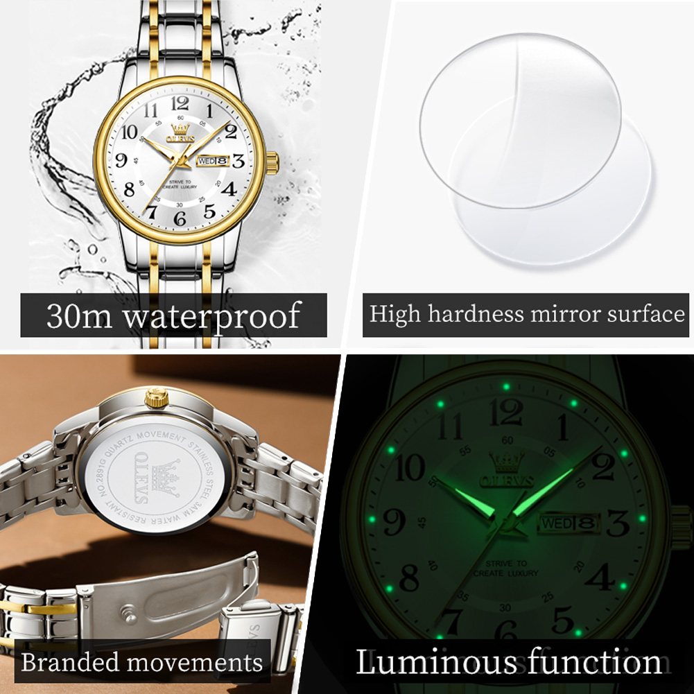 OLEVS 2891 Luxury Brand Fashio - مراجعة Luxury Watch Exhibition وسعره