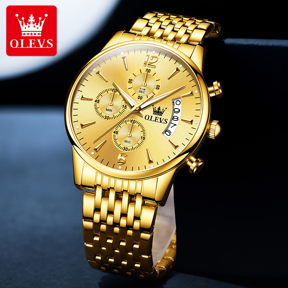 OLEVS luxury brand men's watch - مراجعة Luxury Watch With Bracelet وسعره