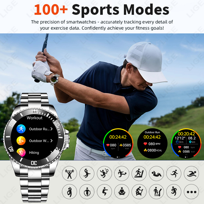 LIGE Business Smart Watch Men  - مراجعة Luxury Watch Hd وسعره