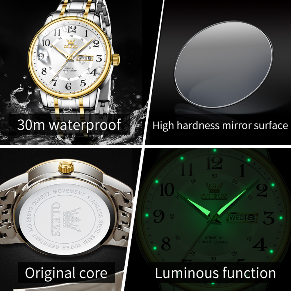 OLEVS Casual fashion men's wat - مراجعة Luxury Watch With Bracelet وسعره