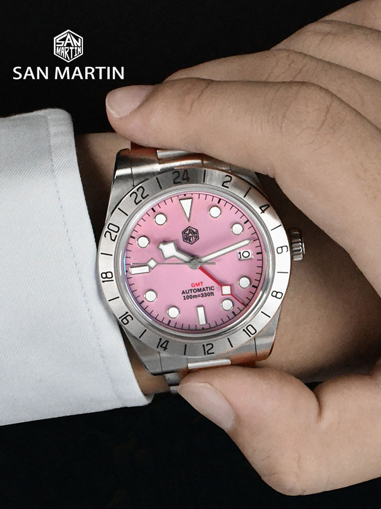 San Martin Pink Dial BB GMT NH - مراجعة Luxury Watch La وسعره