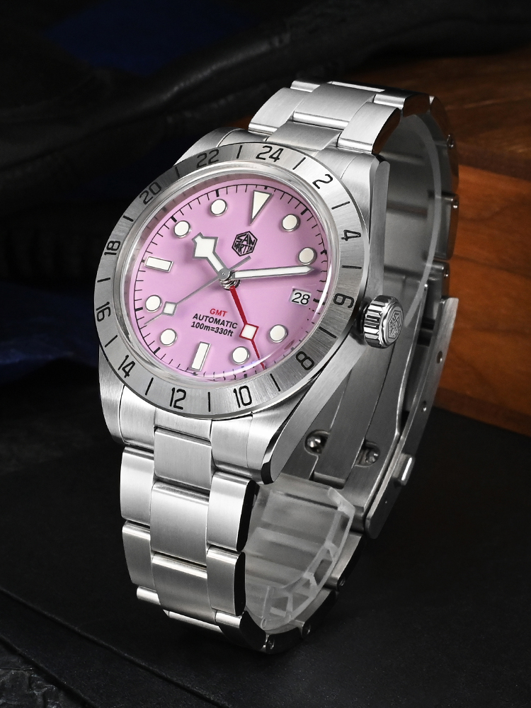 San Martin Pink Dial BB GMT NH - مراجعة Luxury Watch La وسعره