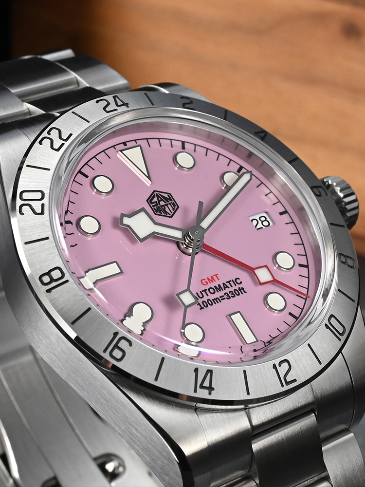 San Martin Pink Dial BB GMT NH - مراجعة Luxury Watch La وسعره