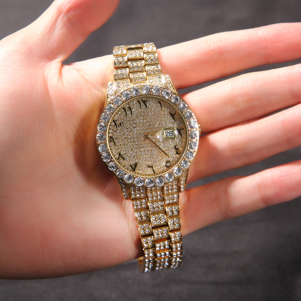 THE HIP HOP Big Dial Full Iced - مراجعة Luxury Watch With Arabic Numerals وسعره