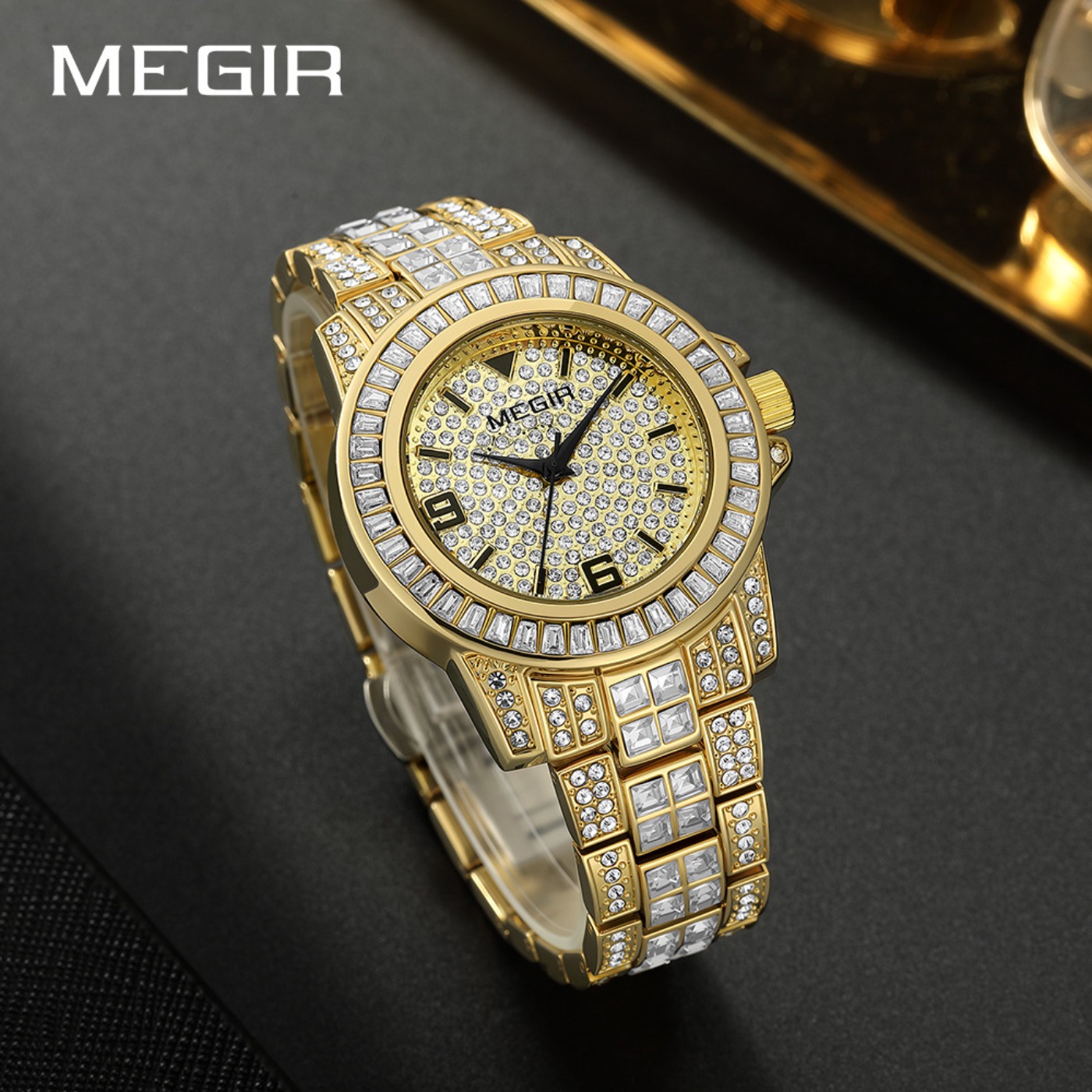 MEGIR Luxury Diamond Watches U - مراجعة Luxury Watch With Bracelet وسعره