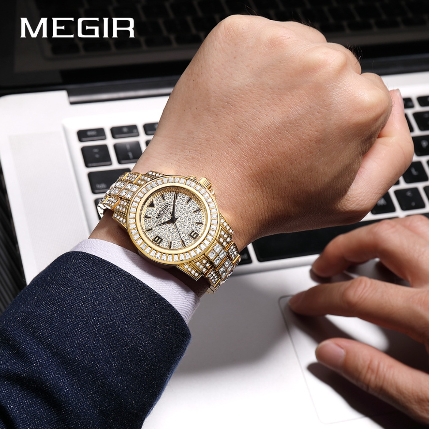 MEGIR Luxury Diamond Watches U - مراجعة Luxury Watch With Bracelet وسعره