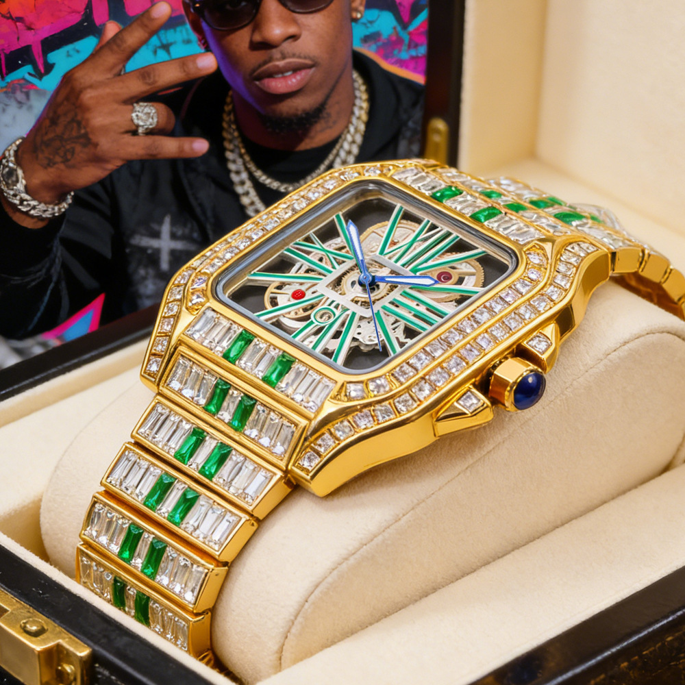 NO Logo High Quality Iced Out  - مراجعة Luxury Watch Brands Logo وسعره