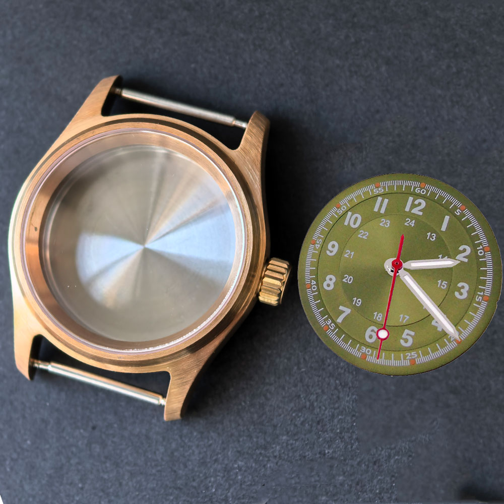 Vintage 36mm real Cusn8 Bronze - مراجعة Bronze Case Watch وسعره