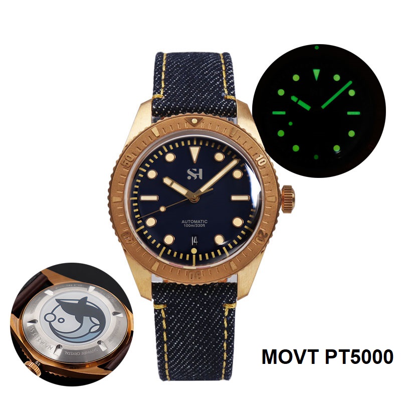 42mm Bronze Mens Watch Mechani - مراجعة Bronze Case Watch وسعره