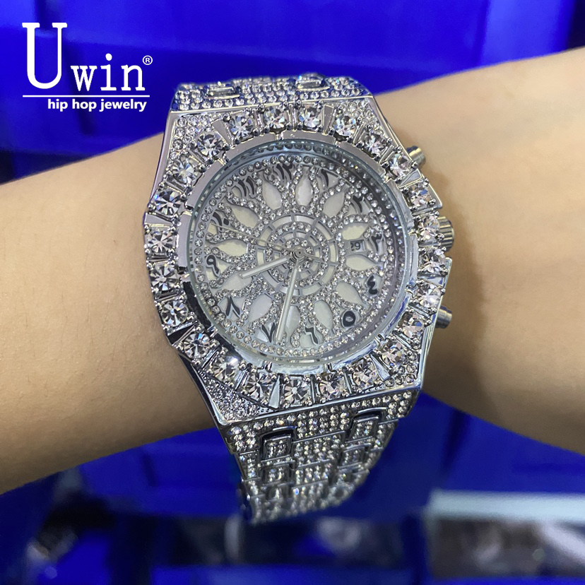 Uwin Luxury Full Paved Sunflow - مراجعة Luxury Watch With Arabic Numerals وسعره