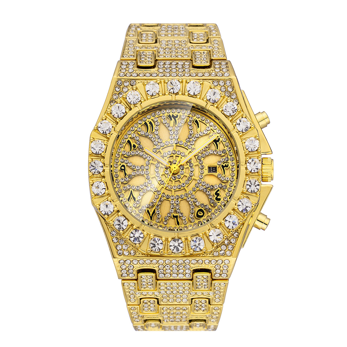 Uwin Luxury Full Paved Sunflow - مراجعة Luxury Watch With Arabic Numerals وسعره