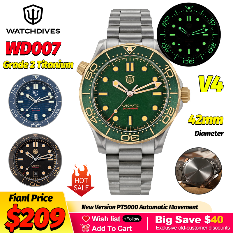 Watchdives WD007 V4 42Mm Titan - مراجعة Luxury Watch With Bracelet وسعره