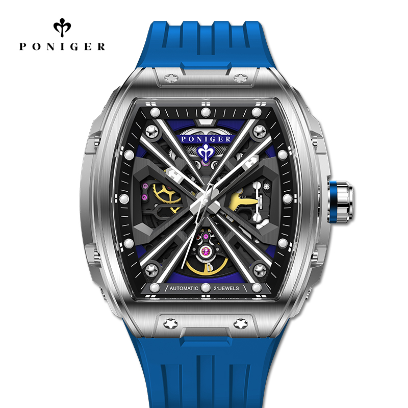 PONIGER Luxury Automatic Mecha - مراجعة Luxury Watch On Rubber Strap وسعره