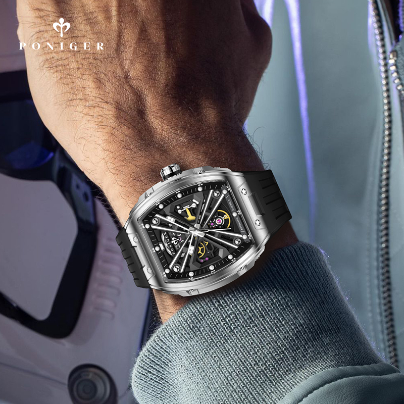 PONIGER Luxury Automatic Mecha - مراجعة Luxury Watch On Rubber Strap وسعره