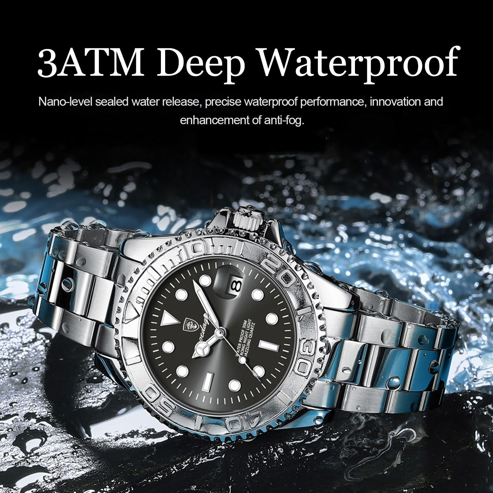 POEDAGAR Trendy Sport Man Watc - مراجعة Luxury Watch With Bracelet وسعره