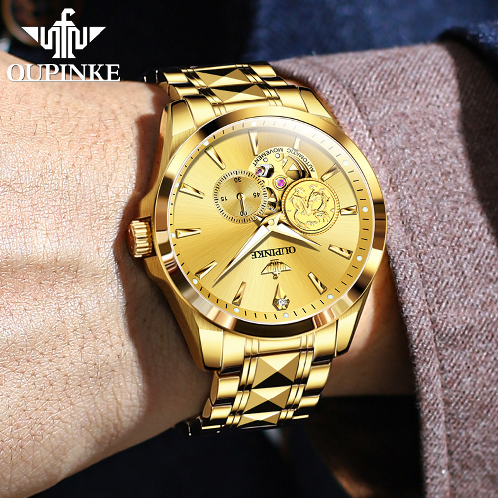 OUPINKE Men's Watches Top Bran - مراجعة Luxury Watch Brands Logo وسعره