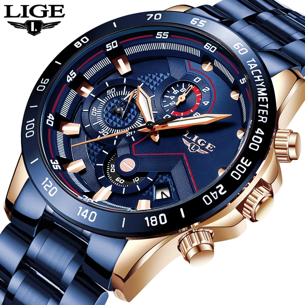 LIGE New Fashion Watches Men S - مراجعة Luxury Watch Exhibition وسعره