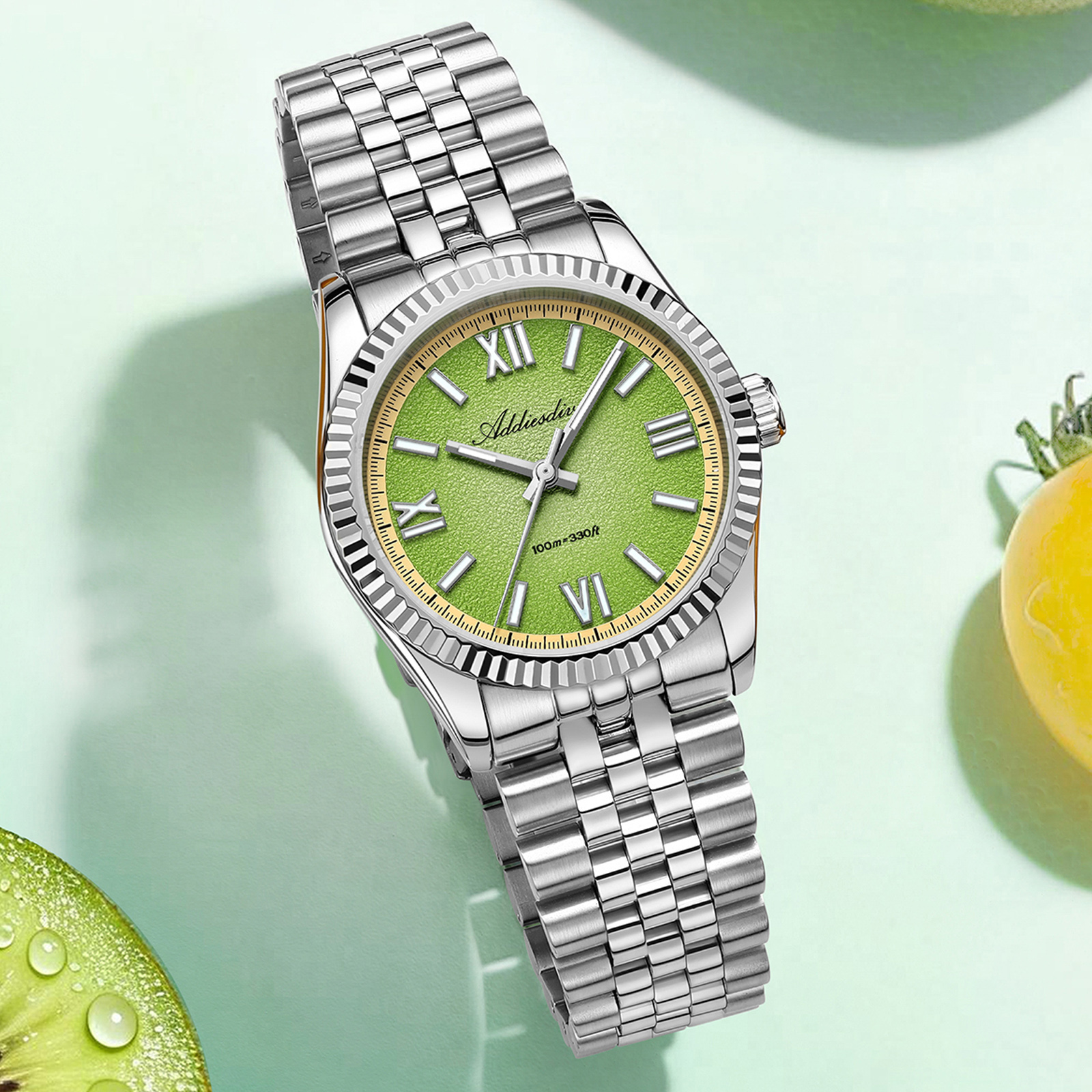 ADDIESDIVE Hight Quality Sapph - مراجعة Luxury Watch With Bracelet وسعره