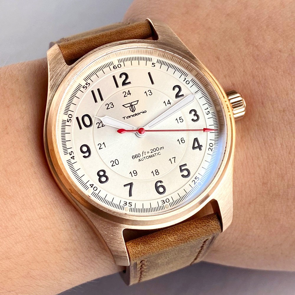Solid Bronze Case 39MM Tandori - مراجعة Bronze Case Watch وسعره