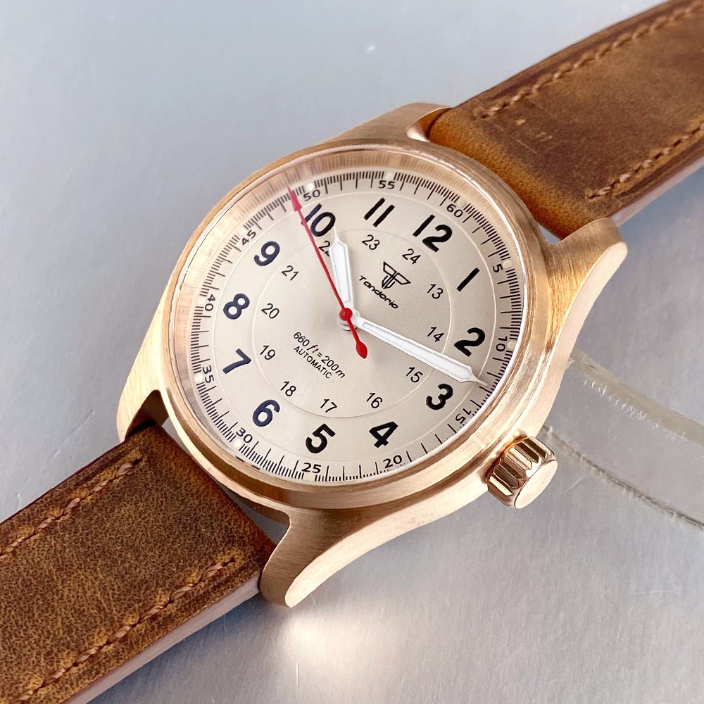 Solid Bronze Case 39MM Tandori - مراجعة Bronze Case Watch وسعره