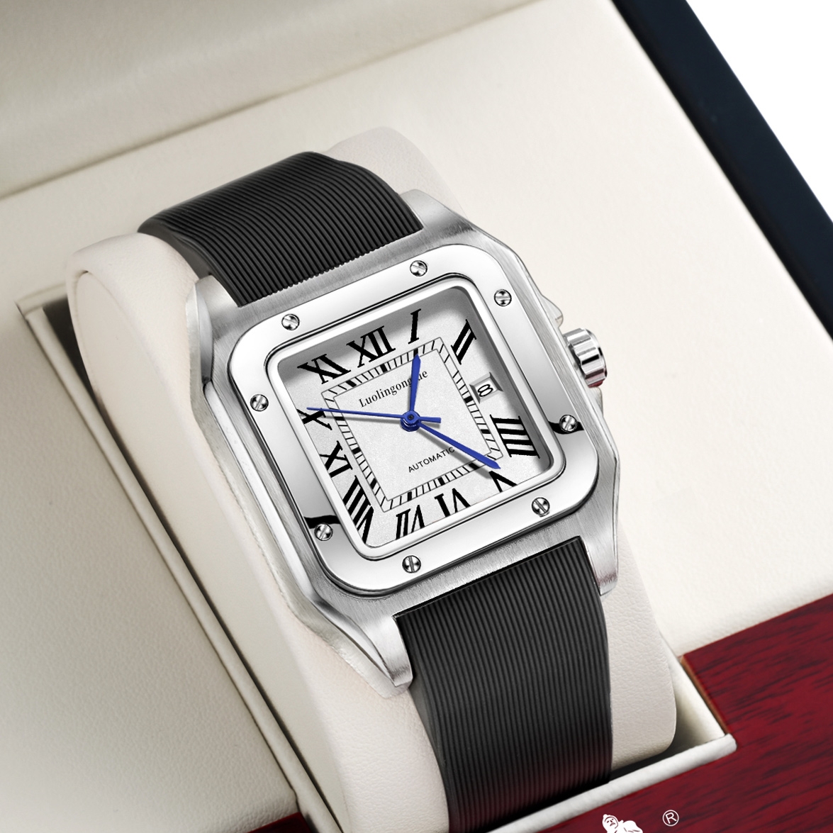 Square-Shaped Popular Men's Me - مراجعة Luxury Watch On Rubber Strap وسعره