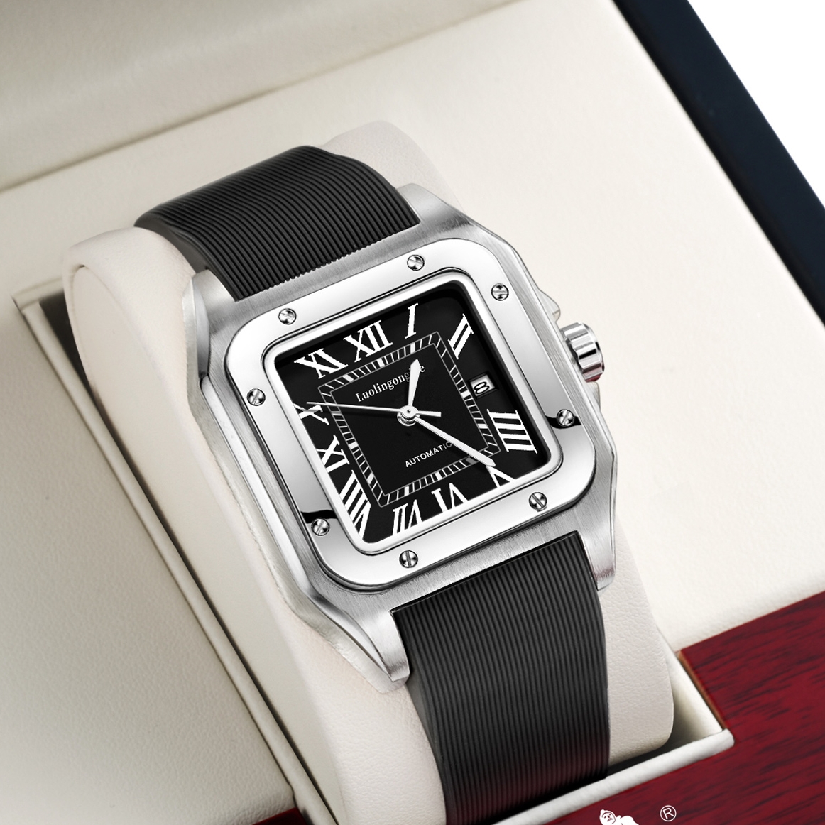 Square-Shaped Popular Men's Me - مراجعة Luxury Watch On Rubber Strap وسعره