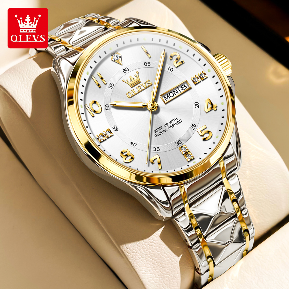 OLEVS Brand original wristwatc - مراجعة Luxury Watch With Arabic Numerals وسعره