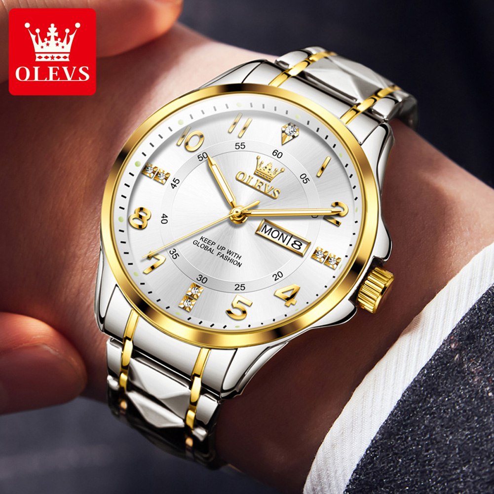 OLEVS Brand original wristwatc - مراجعة Luxury Watch With Arabic Numerals وسعره