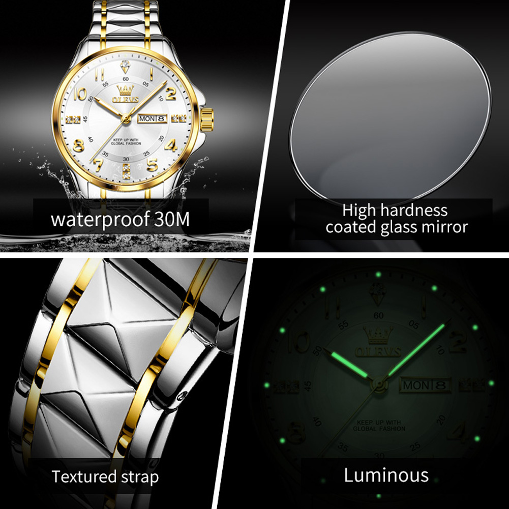 OLEVS Brand original wristwatc - مراجعة Luxury Watch With Arabic Numerals وسعره