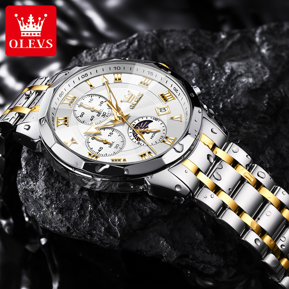 OLEVS 3675 Men Watch Top Origi - مراجعة Luxury Watch Hd وسعره