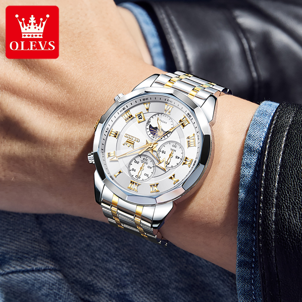 OLEVS 3675 Men Watch Top Origi - مراجعة Luxury Watch Hd وسعره