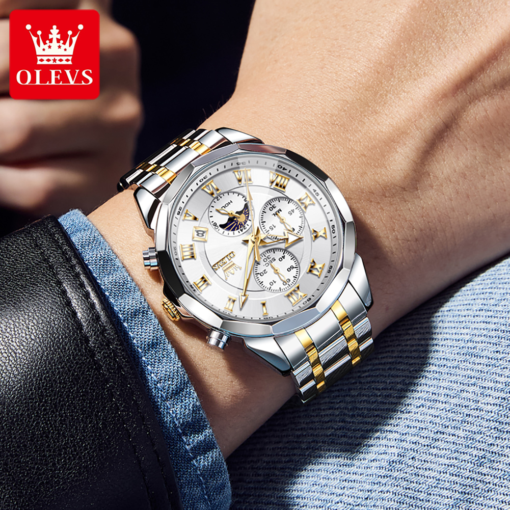 OLEVS 3675 Men Watch Top Origi - مراجعة Luxury Watch Hd وسعره